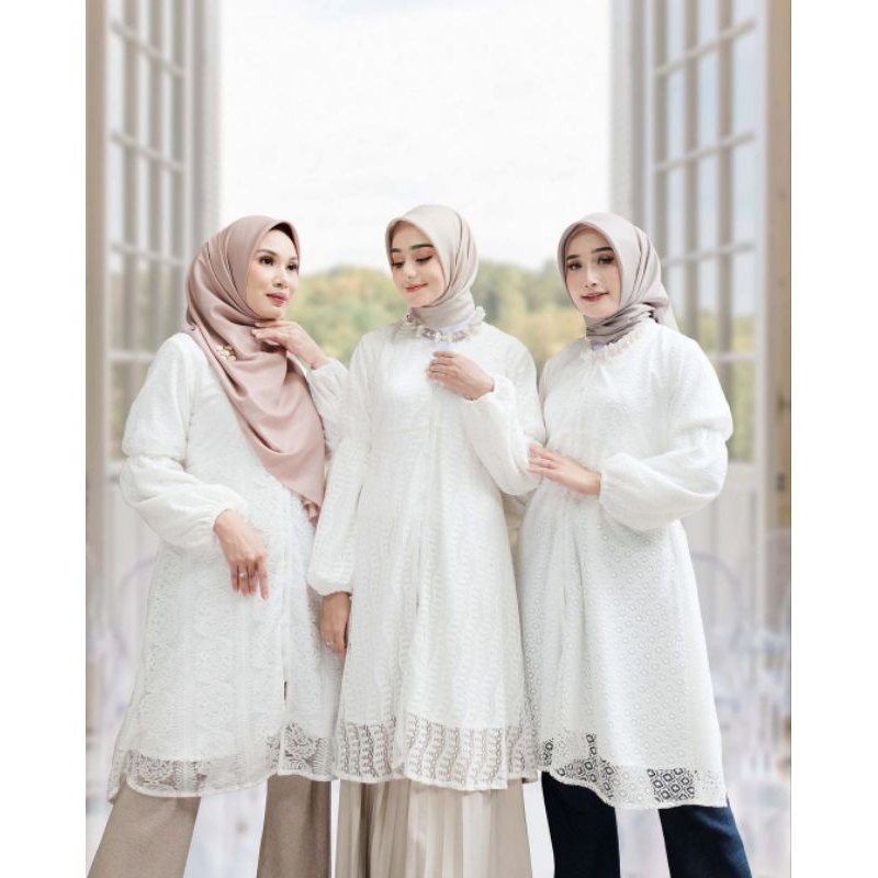 Tunik White Series Vanilla Hijab Raya (PL)