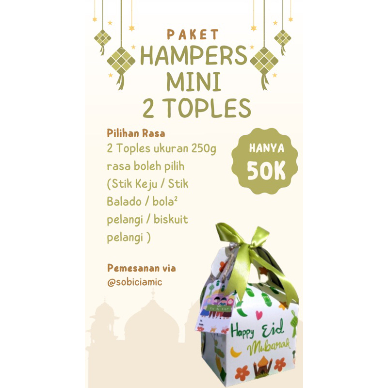 

Hampers toples 250gr isi 2 bolen pilih rasa