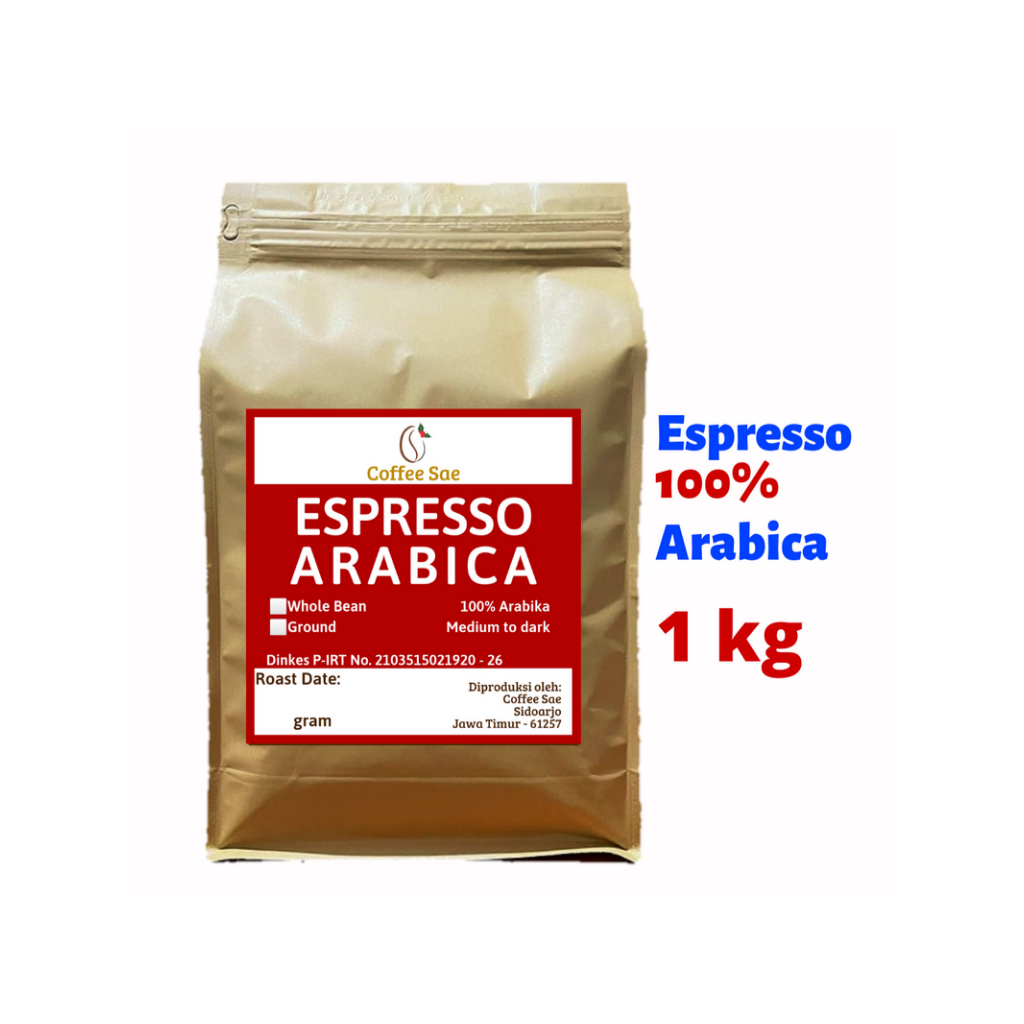 

KOPI ESPRESSO BLEND 1kg FULL ARABIKA Biji dan Bubuk Roasted Arabica Coffee 1 kg