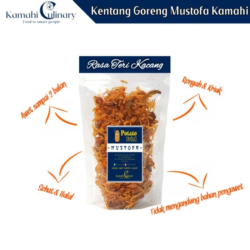 

Keripik Kentang Goreng Mustofa TERI KACANG Kamahi 1/2 kg