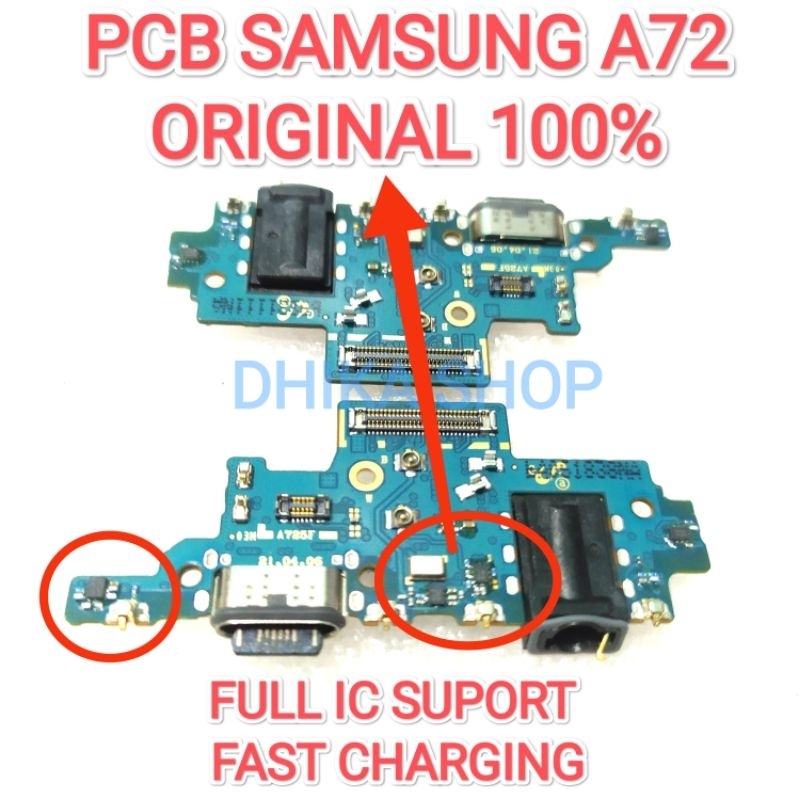 Papan Cas Pcb charger samsung a72 original