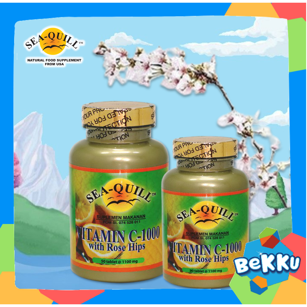 Sea-Quill Vitamin C 1000 Isi 30S & 50S | Sea Quill | Seaquill | Vitamin Daya Tahan Tubuh | Bekku