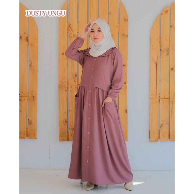 Dress gamis remaja simple KINAN LILI DRESS TIFFANY ORI ALLEYA STYLE