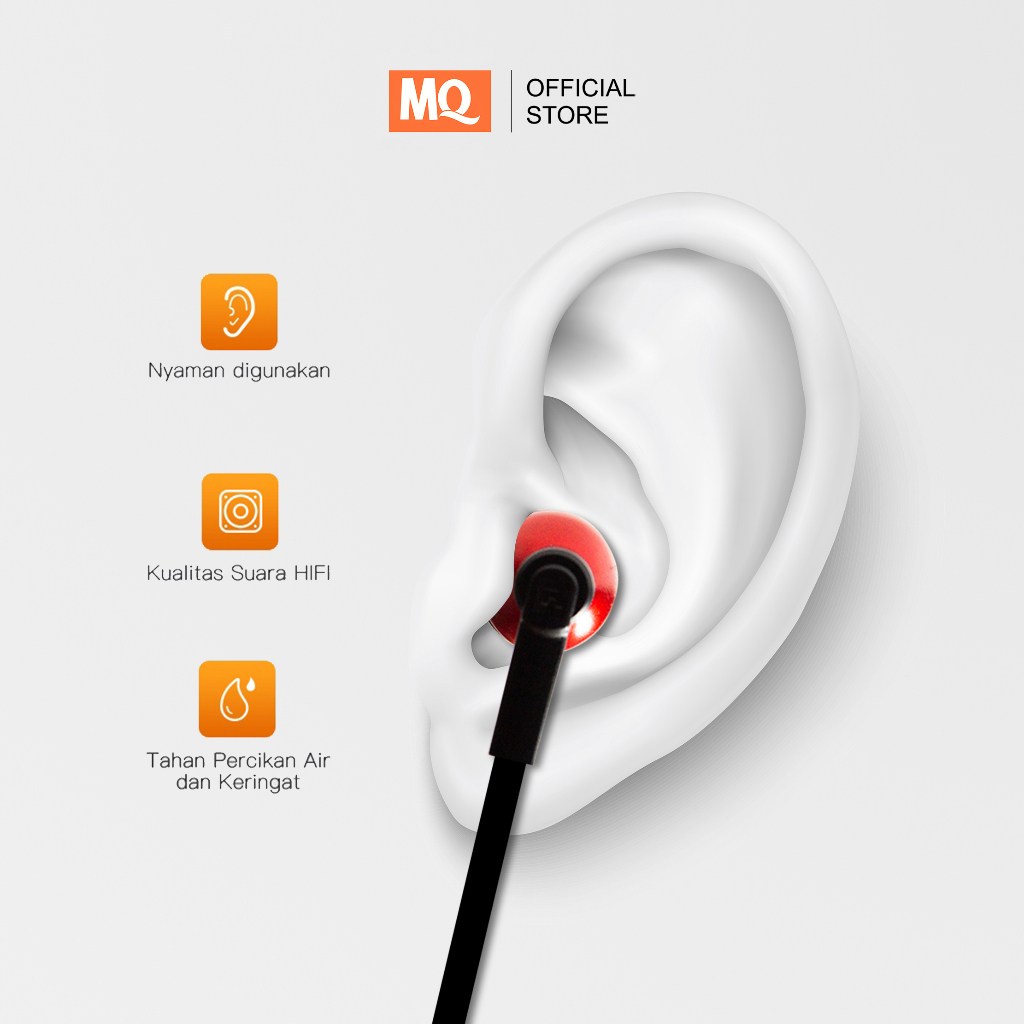 MQ Earphone Headset Gaming Superbass Stereo+HD Hi-Fi Mic Jack 3.5mm MQ-02 Premium Quality