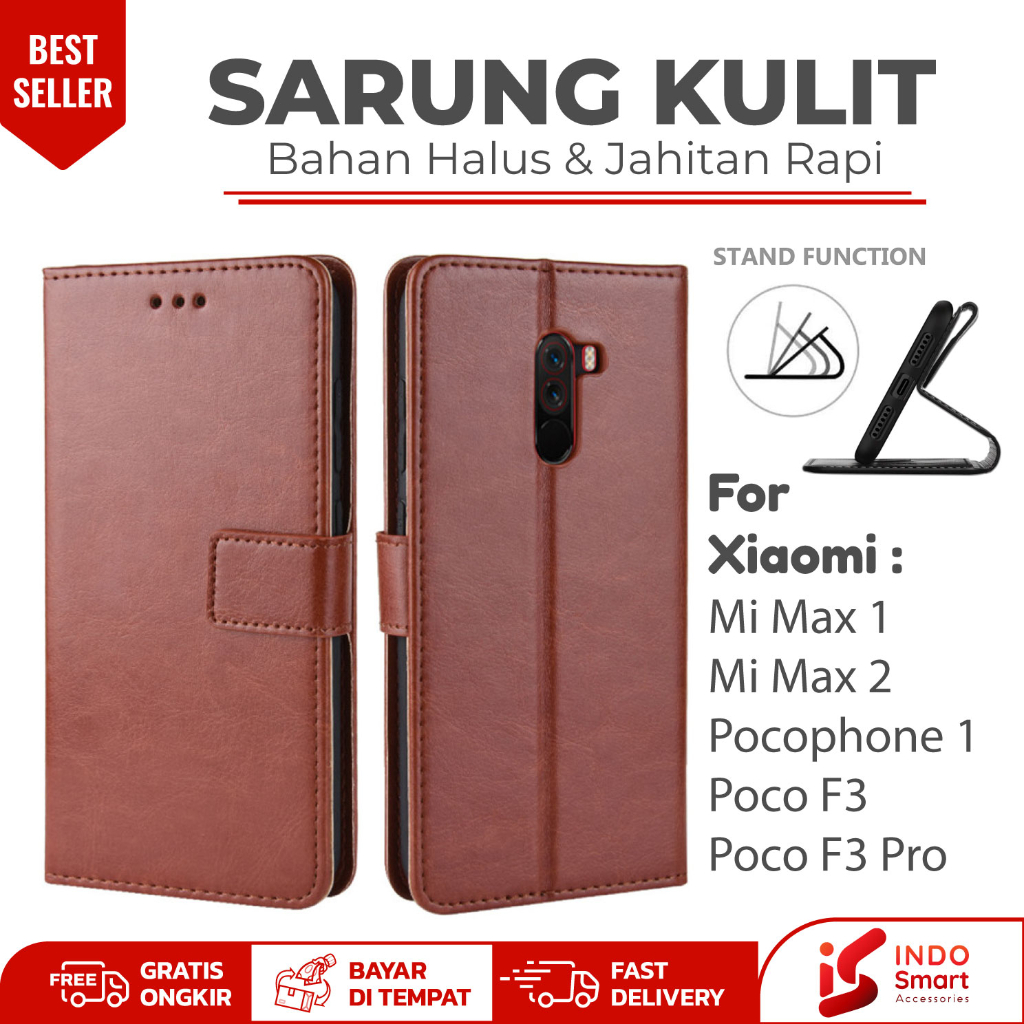 Case Xiaomi Mi Max 2 1 Poco F3 / Pocophone F1 Poco Casing Hp Dompet Wallet Flip Case Sarung Kulit Hp