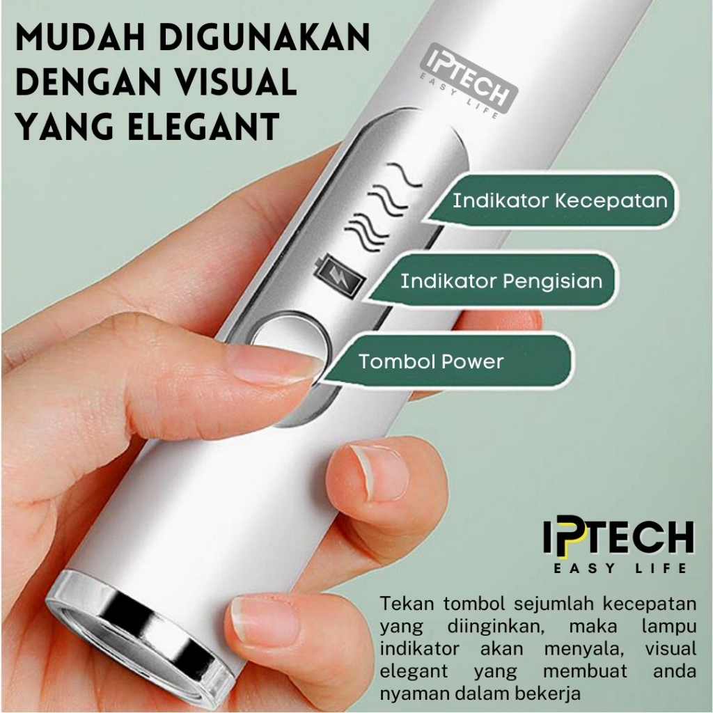 IPTECH HAND MIXER l PENGOCOK MINUMAN l WISK Portable Otomatis 3 Kecepatan dengan USB Charger