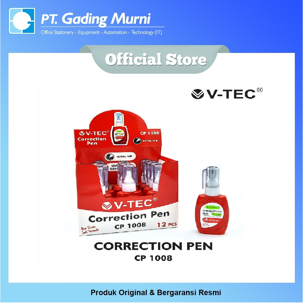 

V-TEC CORRECTION PEN CP 1008 / 8 ML (1 PACK ISI 12PCS)