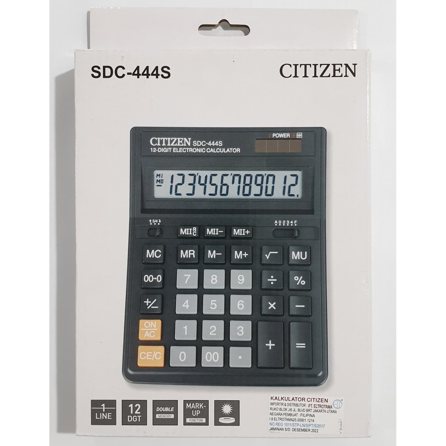 Calculator / Kalkulator Citizen SDC-444S / SDC-444 S / 12 Digit