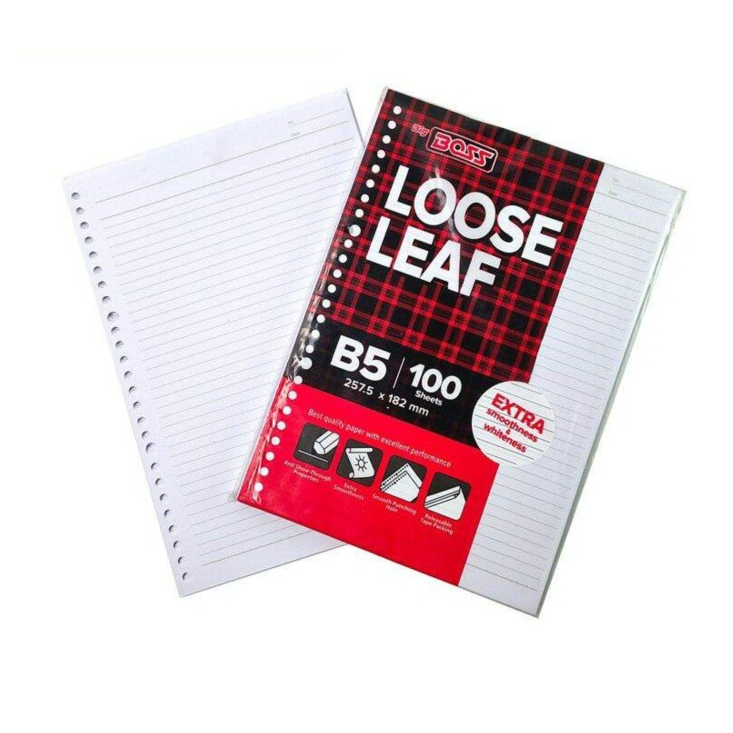 

KERTAS BINDER LOOSE LEAF B5 BIG BOSS GARIS 100 LEMBAR
