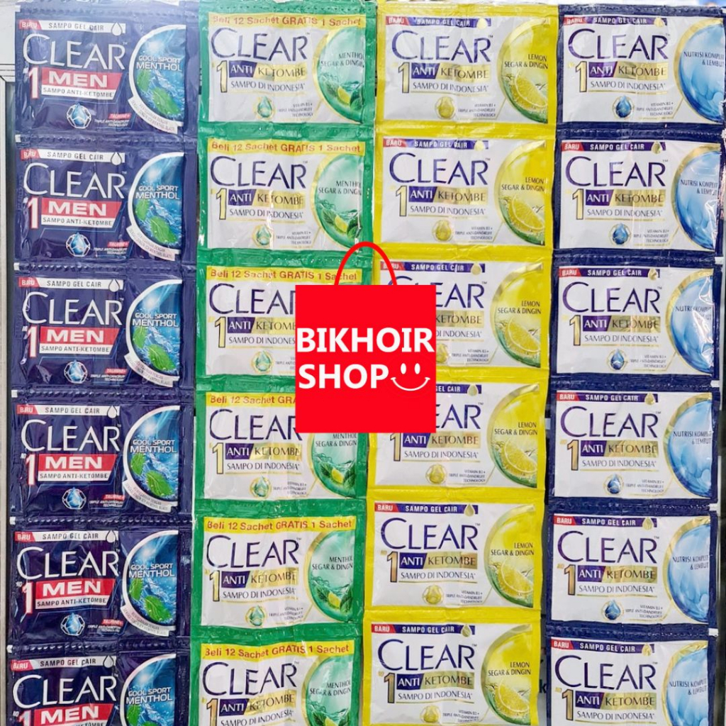 Shampo CLEAR Rentengan isi 12sachet / Clear shampoo saset renceng Anti Ketombe Sampo Clear man Rence