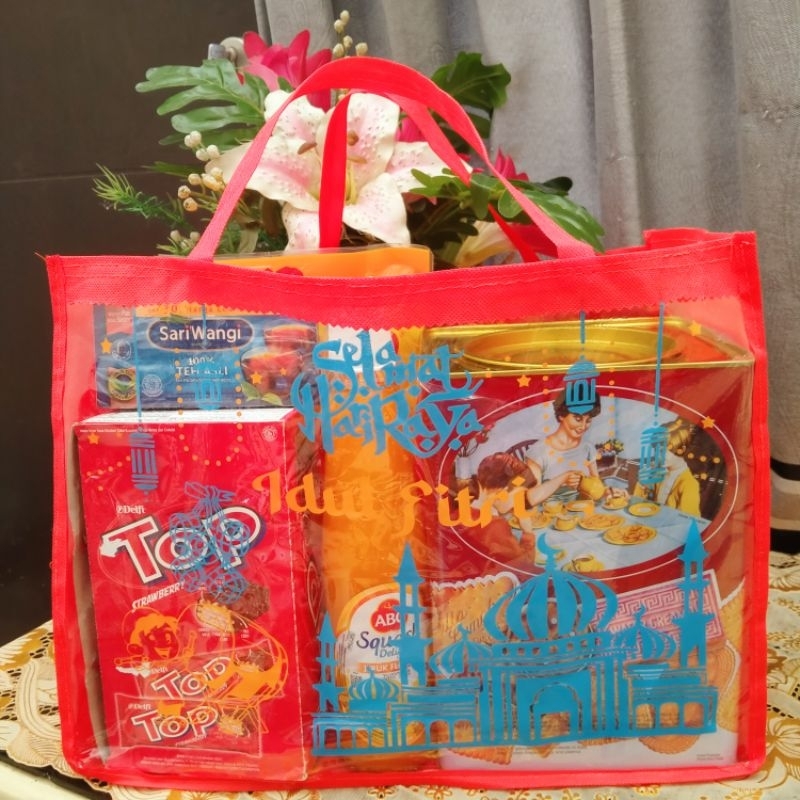 tas parcel lebaran idul Fitri lanscape mika  jumbo READY STOCK