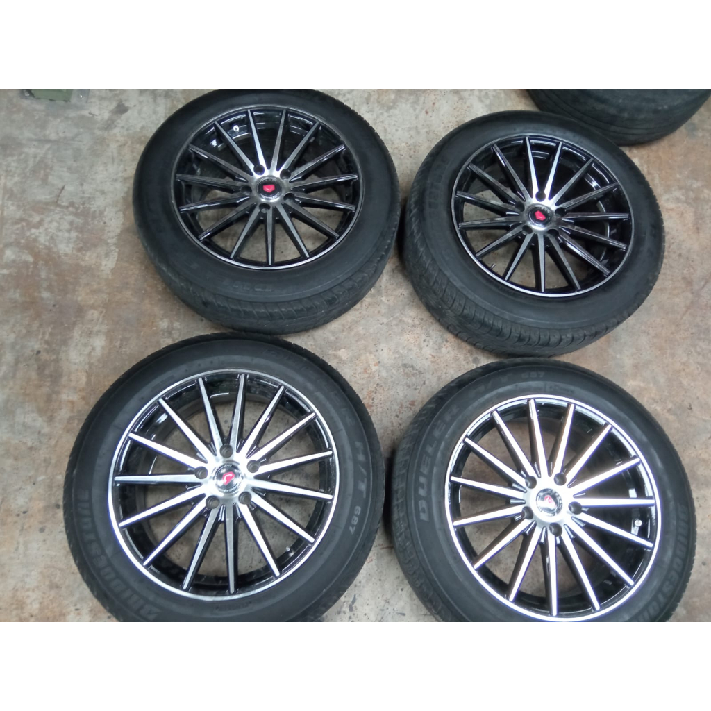 VELG MOBIL BEKAS VOSSEN R17 LEBAR 7,5 LOBANG BAUT 5X114 & BAN 215 60 R17 Velg Mobil Racing Innova