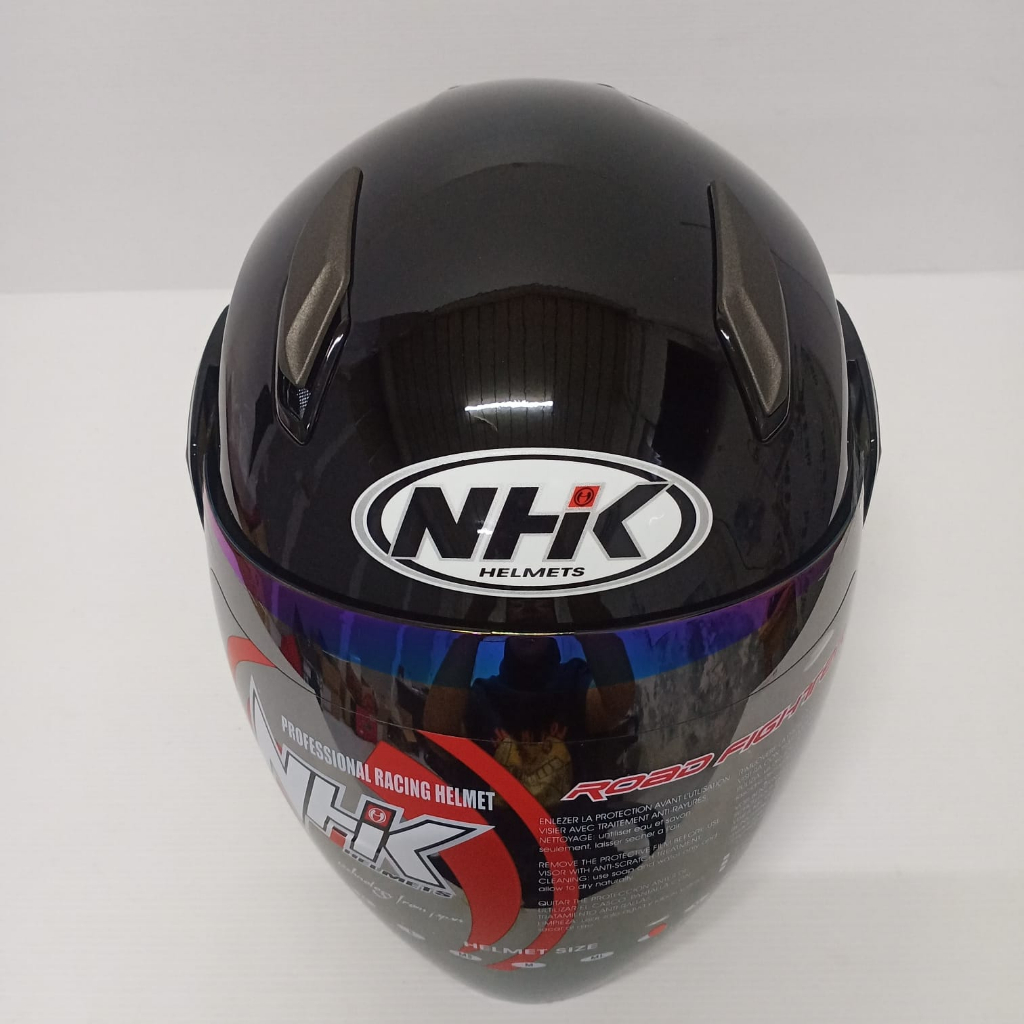 HELM NHK R7 SR SOLID POLOS BLACK HELM NHK HALF FACE ORIGINAL TERBARU KYOTO GALAXY R 7 R-7