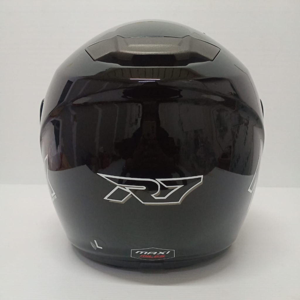 HELM NHK R7 SR SOLID POLOS BLACK HELM NHK HALF FACE ORIGINAL TERBARU KYOTO GALAXY R 7 R-7