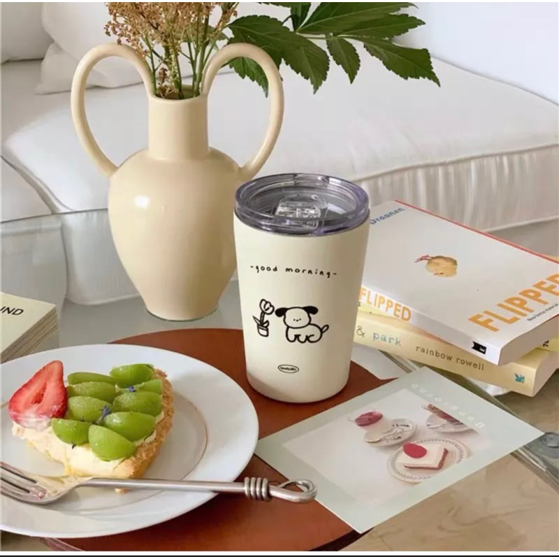 PREMIUM TERMOS TRAVEL JAPAN MOTIF PUPPY / TUMBLER STAINLESS STELL UKURAN 240ML 360ML / TUMBLR ESTETIK / LOVELY PUPPY TUMBLR / TERMOS AIR PANAS AIR DINGIN / TEMPAT AIR MINUM UNIK