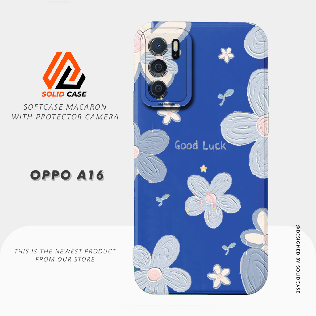 Case Oppo A16 - Casing Oppo A16 [Bunga] Solid Case HP Terbaru 2023 - Softcase Pro Camera - Case Silikon Karet Tebal - Casing HP Full Body Protection
