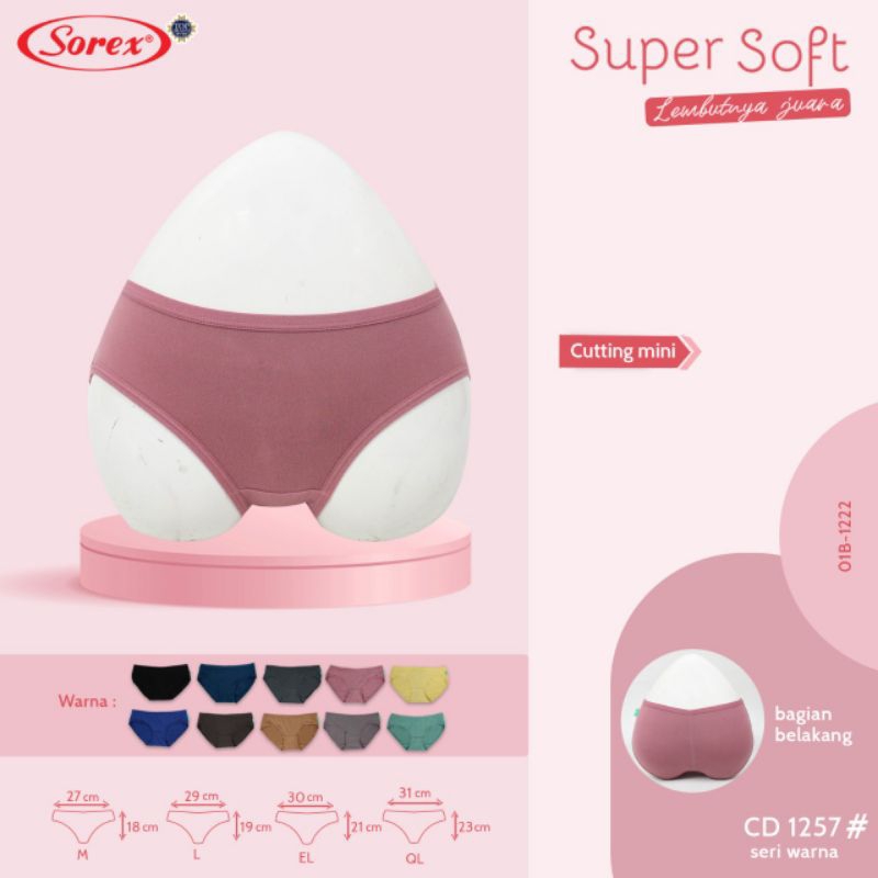 Grosir 1 Lusin (12pcs) Celana Dalam wanita Sorex supersoft 1257