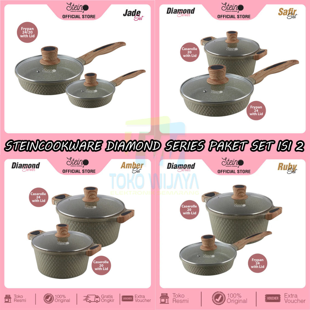 STEINCOOKWARE DIAMOND SERRIES PAKET HEMAT PAKET AMBER SAFIR RUBY JADE STEINCOOKWARE SERRIES