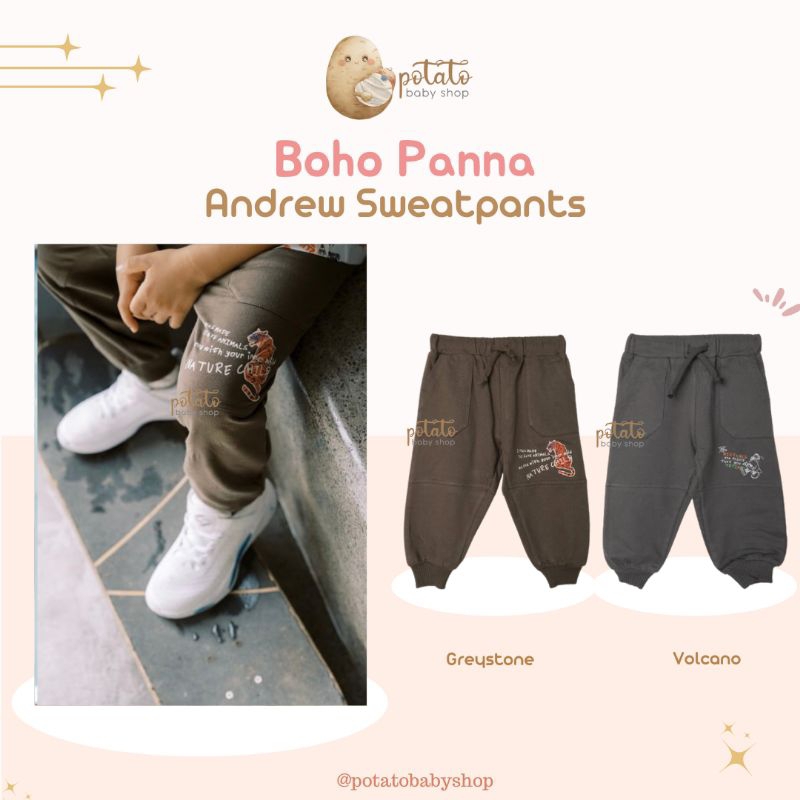 Bohopanna Andrew Sweatpants 1Years s/d 4Years - Celana Anak Boho Baby