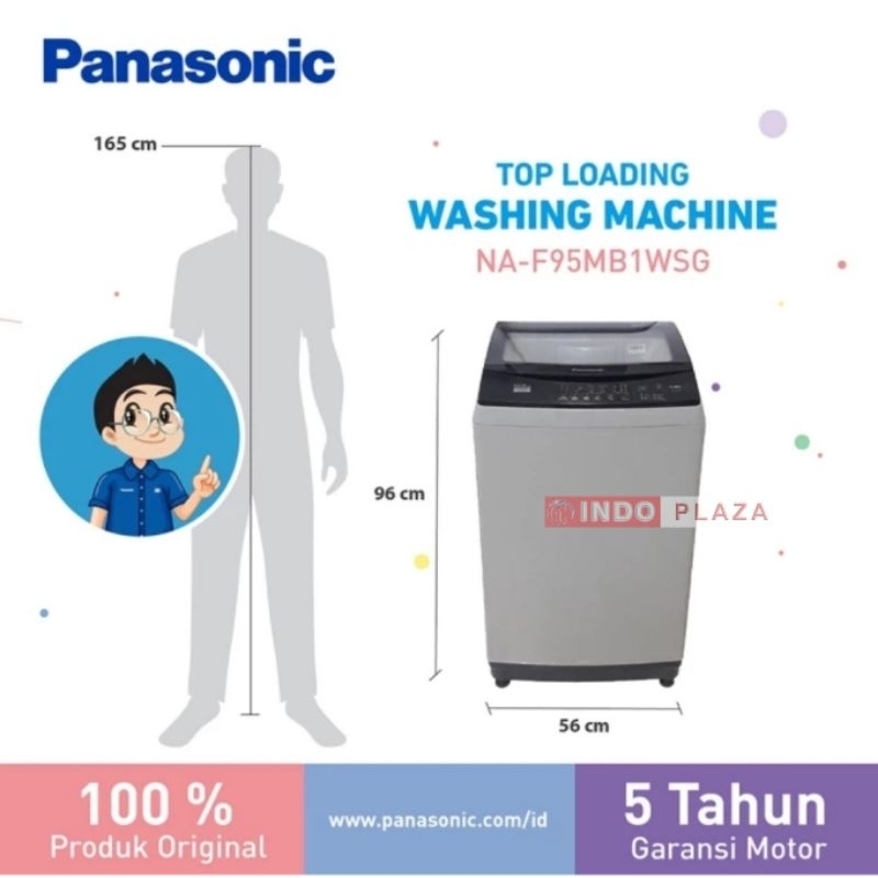 MESIN CUCI PANASONIC 1 Tabung NA-F72MB1WSG 7 Kg / NA-F80MB1WSG 8 KG / NA-F105MB1WSG 10.5 Kg