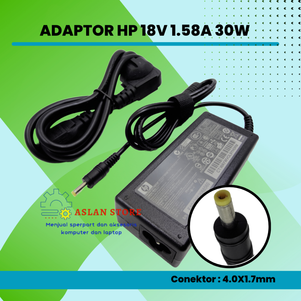 AC Adaptor 30W 19V 1.58A Pengisi Daya untuk HP Mini 110c-1000 1000 110-1000 493092-002 PA-1650-02H PPP018H