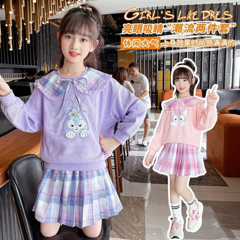 Dress Anak Perempuan / Baju Setelan Dress Anak Cewek 2 in 1 Baju / Atasan + Rok /Satu Setel Dress Anak Model Korea Stella Lou