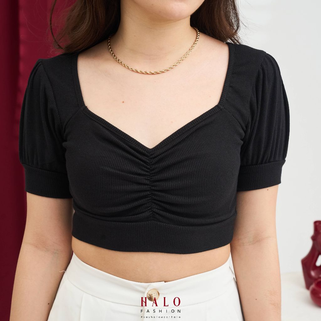 [HaloFashion] Lesley Sexy Crop Top Basic Top Korean Fashion