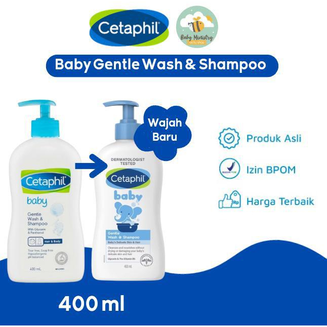 CETAPHIL Baby Gentle Wash &amp; Shampoo 230ml &amp; 400ML with glycerin &amp; panthenol / shampoo bayi / sabun dan shampo bayi