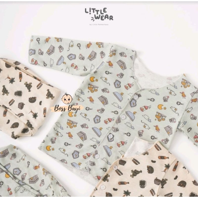 LITTLE WEAR Long Sleeve by Little Palmerhaus - Setelan Panjang Kancing Depan Bayi