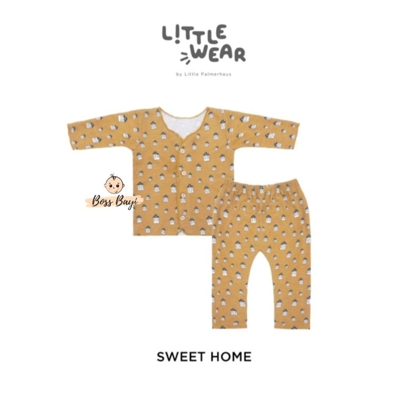 LITTLE WEAR Long Sleeve by Little Palmerhaus - Setelan Panjang Kancing Depan Bayi