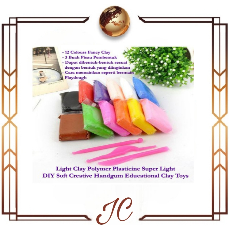 (JC)Clay Polymer Mainan Anak (12 pcs) Edukasi SLIME Clay Dough Colour Play