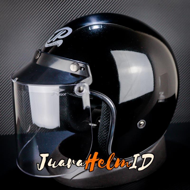 JPX HELM JP RETRO NEW BIGIE / BLACK SILVER / JPRETRO