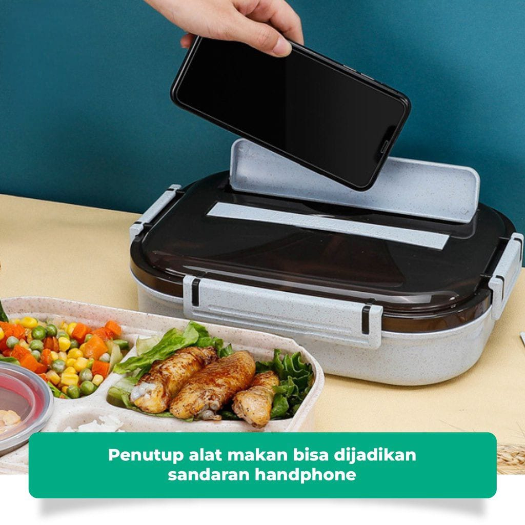 LUNCH BOX JINJING TEMPAT BEKAL MAKAN SIANG / LUNCH BOX 4 SEKATAN ANTI TUMPAH BPA FREE