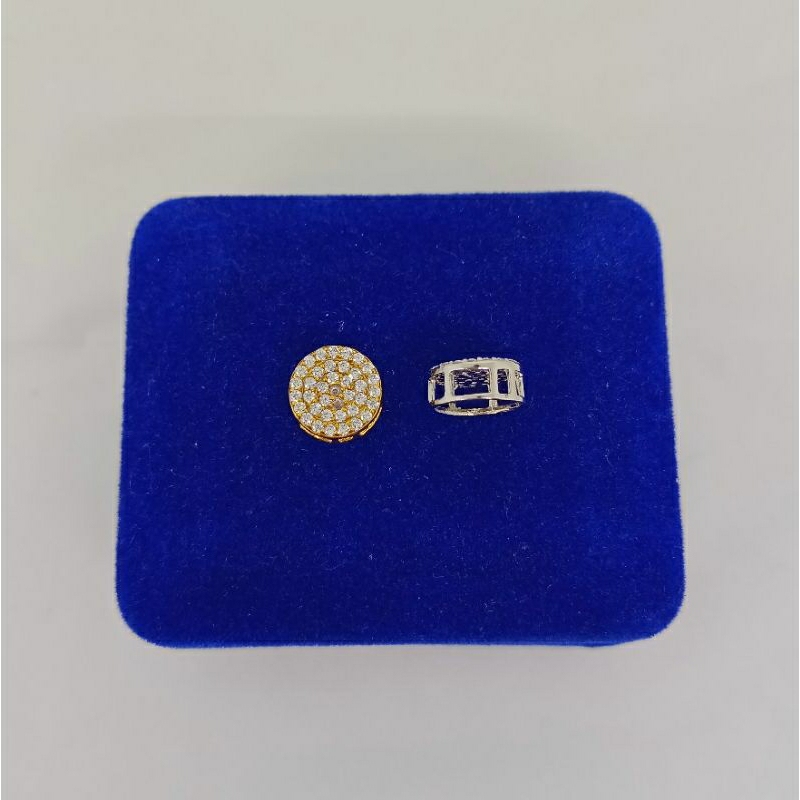 kalung rantai kasandra kotak+liontin tusuk bulat mp/perak asli silver 925 lapis emas/perhiasan fashion wanita terbaru