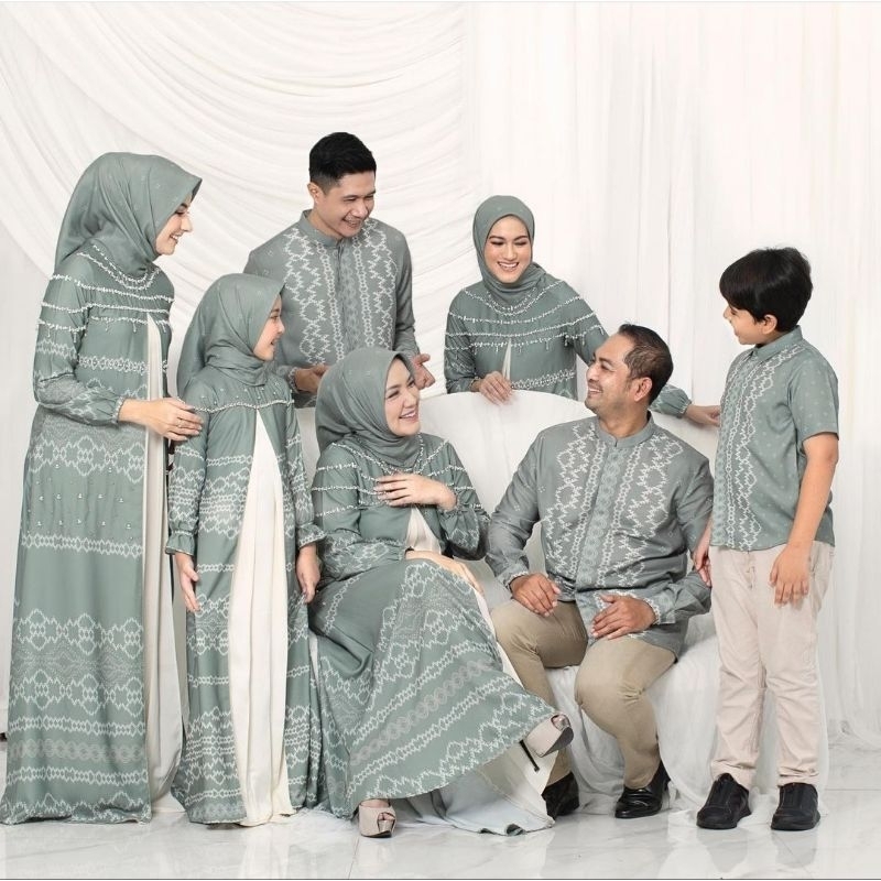 KHALISA FAMILY SET DRESS dewasa (SAGE L & XXL) by javina