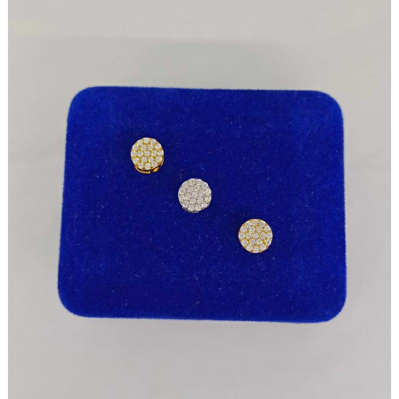 liontin tusuk bulat kecil mp/perak asli silver 925 lapis emas/perhiasan fashion wanita terbaru