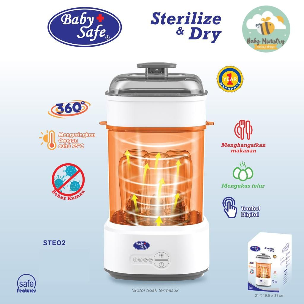 BABYSAFE STERILIZER AND DRYER DIGITAL (STE02) / MENGHANGATKAN MAKANAN / STERIL TRAVEL / STERIL MINI