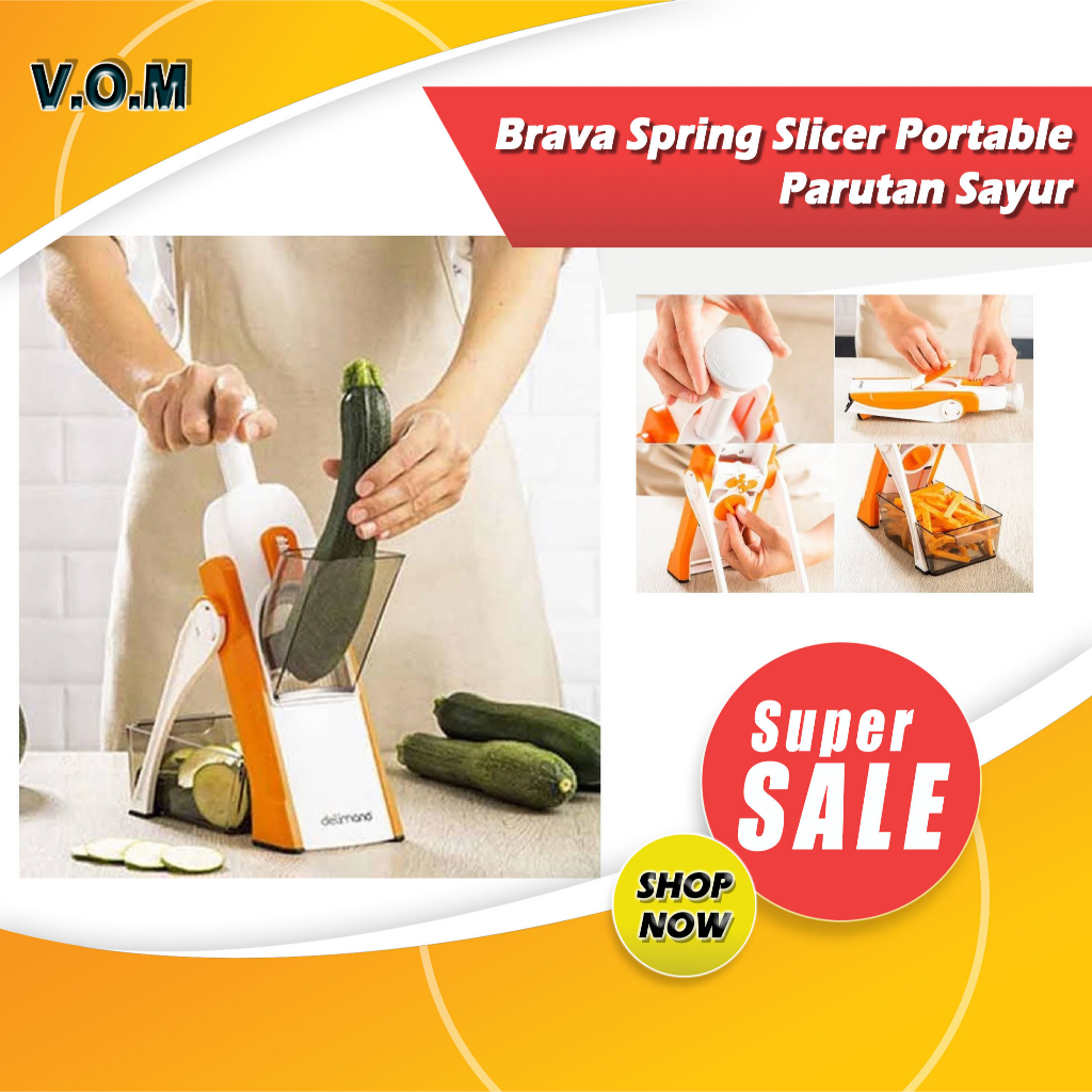 Brava Spring Slicer Portable Parutan Sayur Serbaguna Praktis 0885