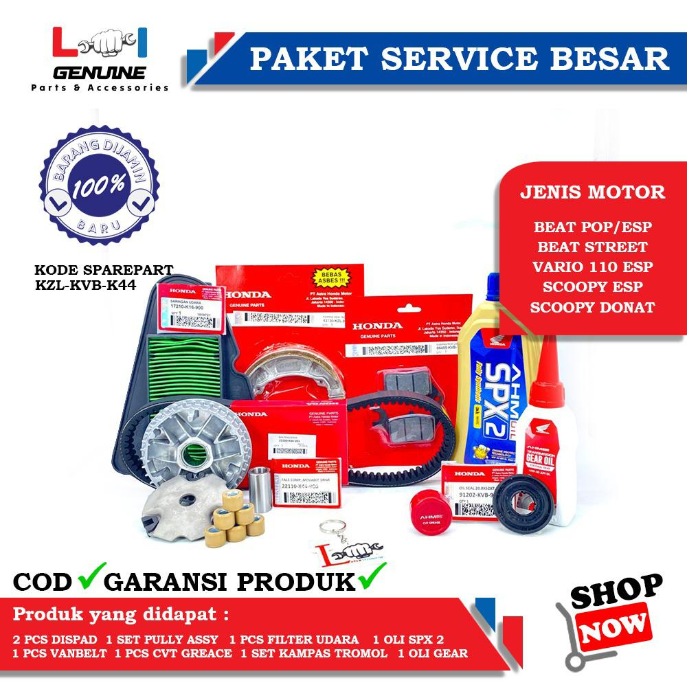 -LOI- PAKET SERVICE BESAR MPX 2 &amp; SPX 2 SET AHM GEAR, KAMPAS REM BEAT POP, FILTER UDARA BEAT POP, BEAT ESP, RUMAH ROLLER SET VANBELT BEAT POP, BEAT STREET, SCOOPY ESP, VARIO 110 ESP