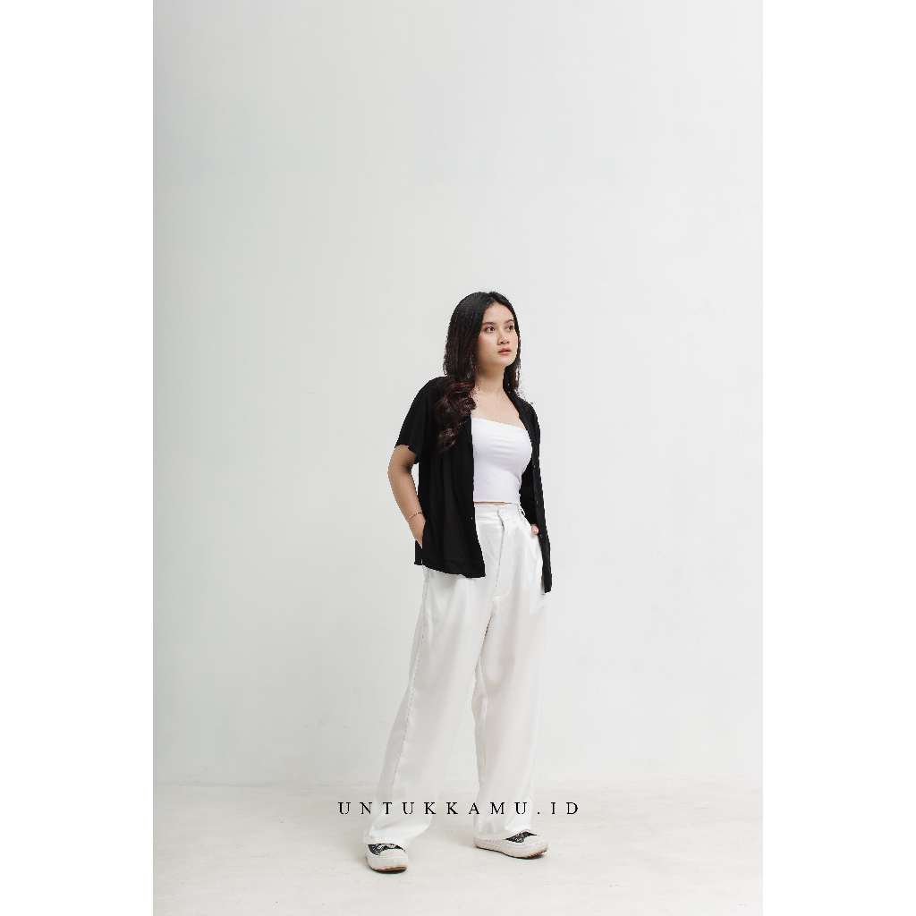 Loose Pants Trousers Wanita  Celana Anti Kusut  Celana Kulot Wanita Celana Kantor Kulot Highwaist Wanita by Untuk Kamu