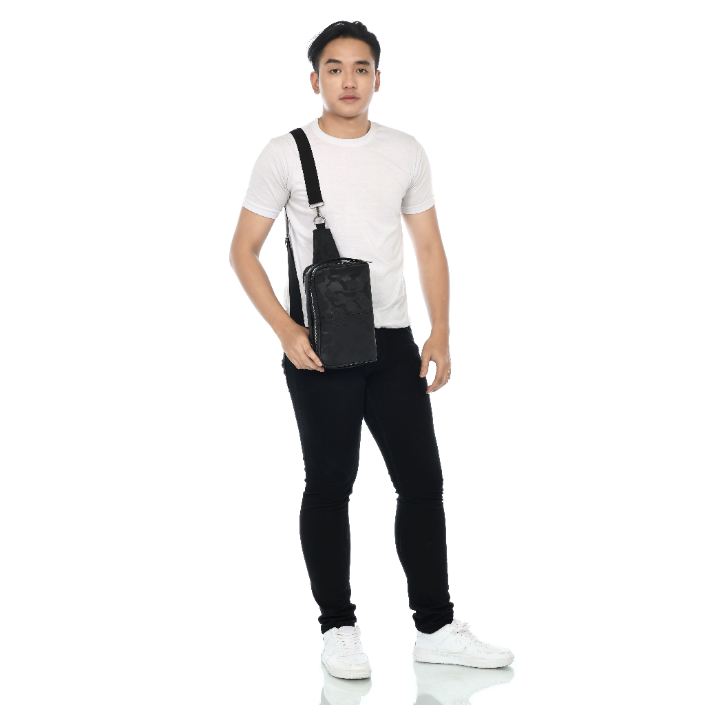 TAS SELEMPANG PRIA BAHAN PREMIUM KULIT SINTETIS - ARMY MOKAMULA LEATHER