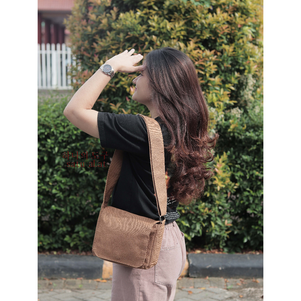 SATU ALAT Tas Selempang HAKKO 100% Canvas Premium Tebal Tas Kanvas