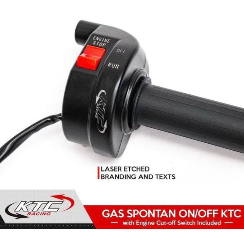 gas spontan ktc recing original kabel 1 plus tombol on/off universal original produk KTC RACING