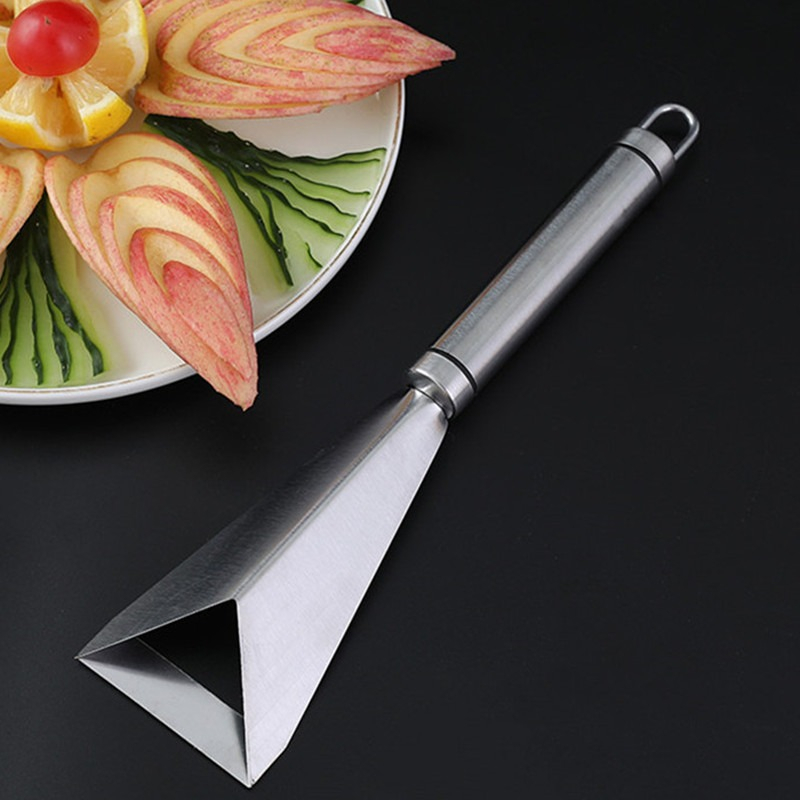 Pisau Ukir Pemotong Buah Segitiga Carving Knife Stainless Steel - KG70 - Silver