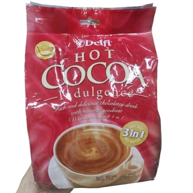 

Delfi Hot Cocoa Indulgence 3 in 1 isi 20 sachet x 25gr Minuman Coklat bubuk