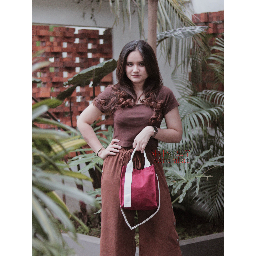 SATU ALAT Tas Selempang NABITHA 100% Canvas Premium Tebal Tas Kanvas