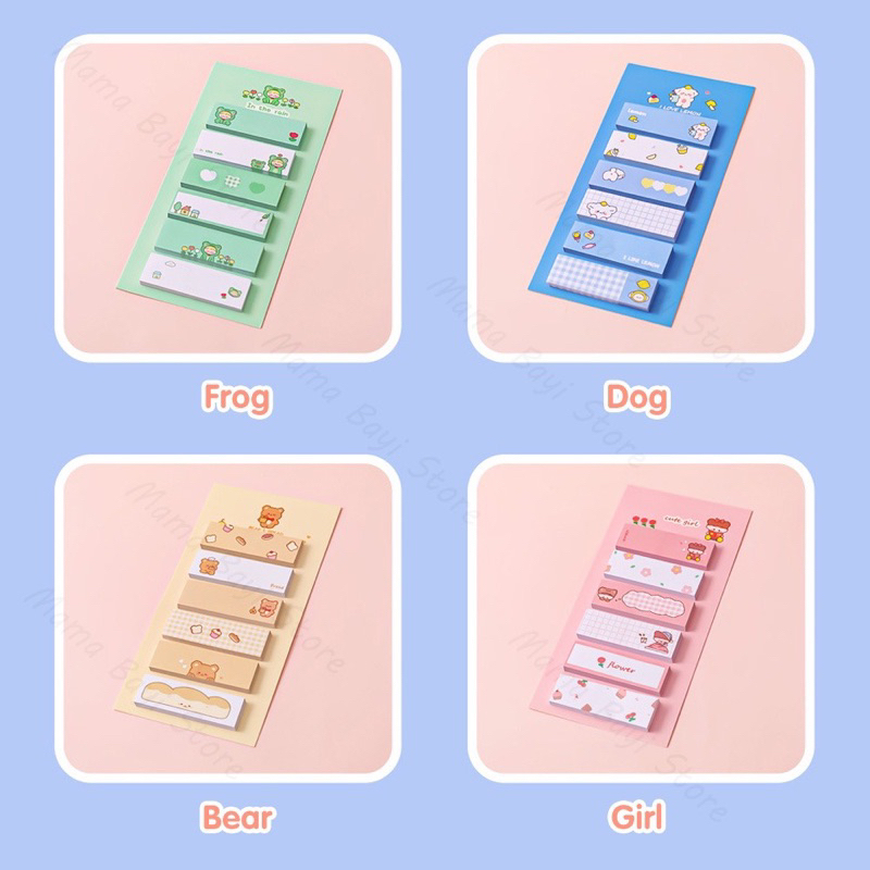 Sticky Notes 6 Baris Karakter Lucu Office Cute Paper Note Memo Stick