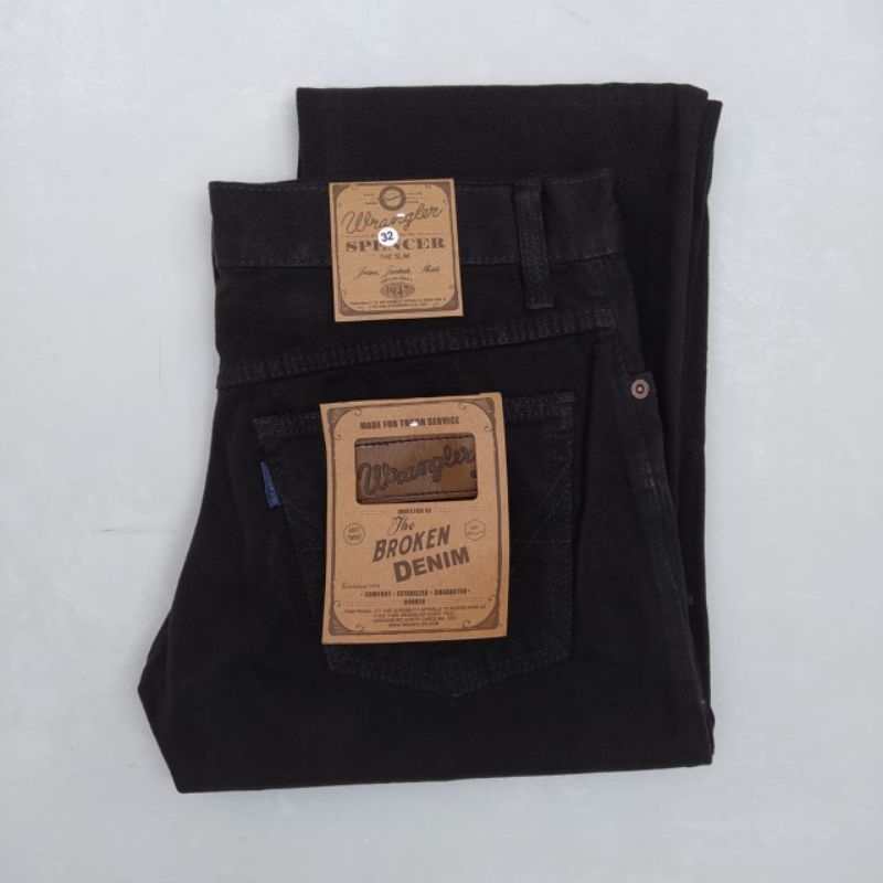 celana wrangler jeans panjang pria standar reguler original denim nonstrett