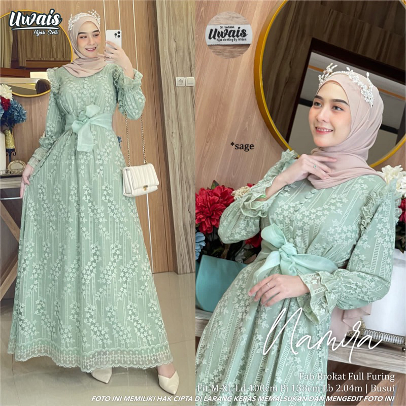 [READY STOK] MAYRA - NAMIRA GAMIS UWAIS TERBARU ORIGINAL DRESS BUSUI TERBARU - GAMIS BROKLAT TERBARU