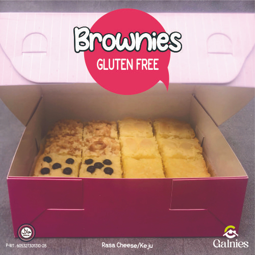 

GALNIES, BROWNIES GLUTEN FREE, Rasa Cheese/Keju